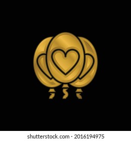 Balloon gold plated metalic icon or logo vector