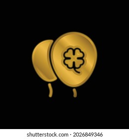 Balloon gold plated metalic icon or logo vector