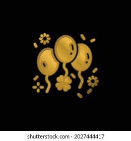 Balloon gold plated metalic icon or logo vector