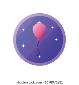balloon gradient style icon design, Party celebration event happy birthday holiday surprise anniversary and decorative theme Vector illustration
