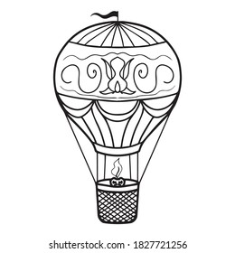 Ballon-Grafikdesign, Vektorgrafik, Symbol, Kunst-Tattoo-Skizze, Logo, handgezeichnet, Verwendung in gedruckter Form