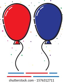 Balloon graphic design vector with mbe style. Balloon icon. Ballon logo