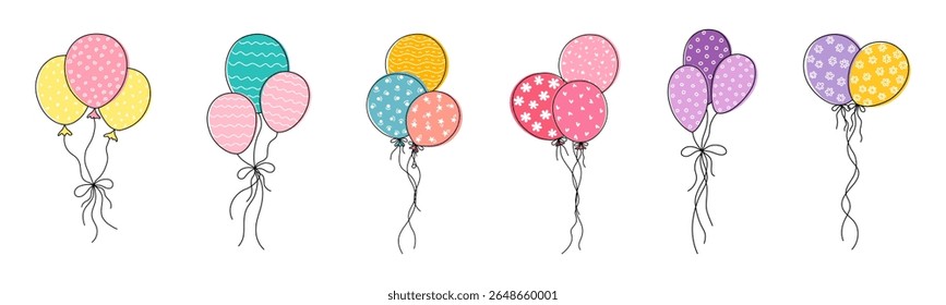 Balloon graphics collection, for design and decoration. Can be used in many ways such as stickers, scrapbooks, birthday cards, celebrations, Happy New Year, party decorations and many more.