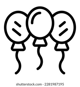 Balloon group icon outline vector. Happy person. Face fun