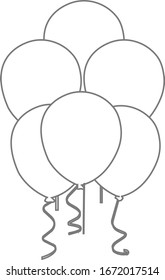 Grupo de globos aislado en fondo blanco.