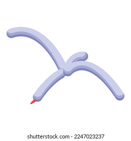 Balloon gull icon isometric vector. Animal art. Magic helium