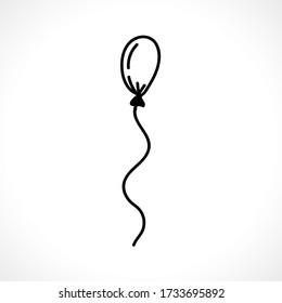 Dibujo con la mano en globo al estilo de doodle. Ilustración vectorial en un fondo blanco aislado. Para postales, embalaje de decoración, regalo, textil