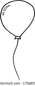 mano de globo dibujada al estilo doodle. minimalismo monocromático vectorial escandinavo. elemento único para tarjeta, afiche, pegatina, decoración festiva invitación