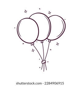 balloon. Hand Drawn Vector Illustration