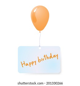 balloon with happy birthday tag vector 
