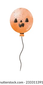 balloon of happy Halloween party watercolor vector illustration element on white background