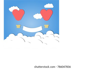 Balloon heart with blue sky background