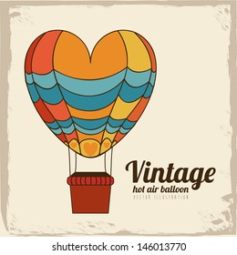 balloon heart design over dotted background vector illustration