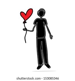 balloon heart design over white background vector illustration