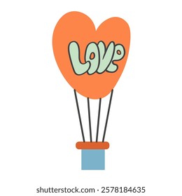 balloon as heart in doodle style. Element for decoration design mail posts postcards poster print invitation background backdrop wrapping wallpaper