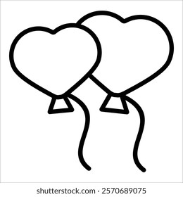 Balloon Heart Icon Element For Design