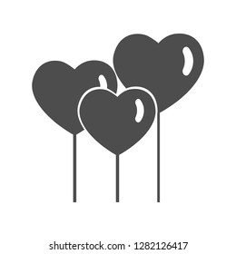 Balloon heart icon symbol vector.