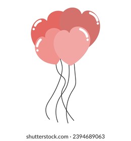 balloon heart isolated on white background