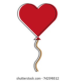 balloon in heart shape icon 