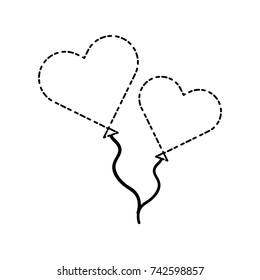 balloon in heart shape icon 