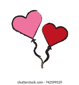 balloon in heart shape icon 