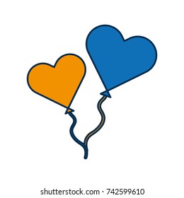 balloon in heart shape icon 
