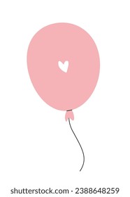 Balloon with heart. St. Valentine's Day.