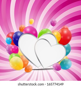 Balloon  heart vector illustration background