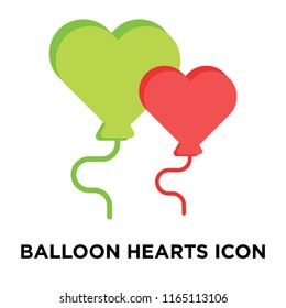 Balloon hearts icon vector isolated on white background, Balloon hearts transparent sign , question symbols