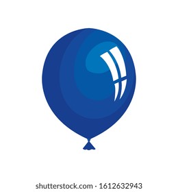 balloon helium blue isolated icon vector illustration design