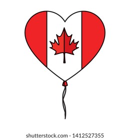 balloon helium with canadian flag and heart shape