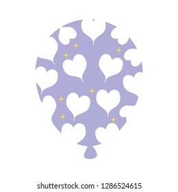 balloon helium floating with hearts