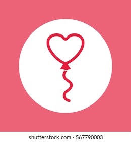balloon helium heart love simple icon