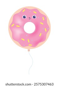 balloon helium kawaii donut isolated