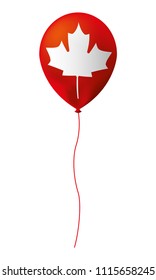 balloon helium with maple leaf isolated icon