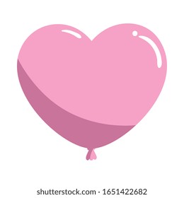 balloon helium in shape heart isolated icon vector illustration design