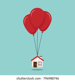 Balloon home vector. free space for text. wallpaper. background. business vector.