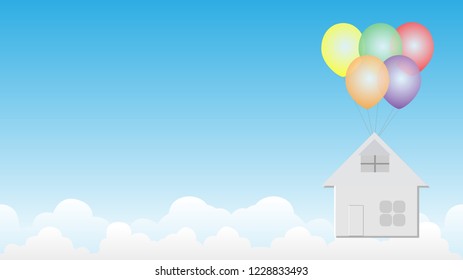 Balloon House Floating in the sky