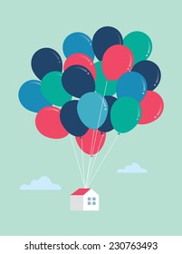 Balloon House Vector/illustration