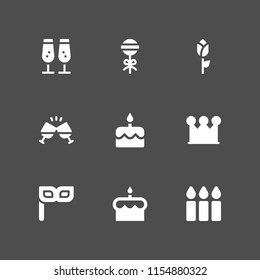 balloon icon. 9 balloon set with birthday and birthday and party vector icons for web and mobile app