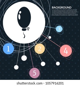 balloon Icon with the background to the point and with infographic style. Vector illustration