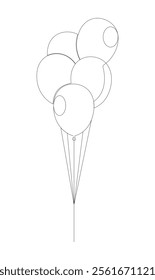 Balloon icon. Birthday balloon continuous one line drawing celebration concept. Party balloon silhouette