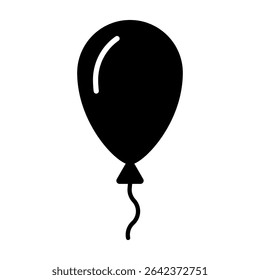 Balloon icon. Black vector illustration.
