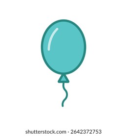 Balloon icon. Black vector illustration.