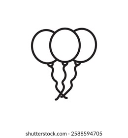 Balloon icon black and white vector outline sign