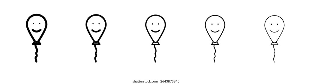 Balloon icon black and white vector sign