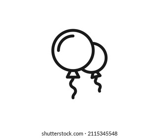 Balloon icon concept. Single premium editable stroke pictogram perfect for logos, mobile apps, online shops and web sites. Vector symbol isolated on white background. 