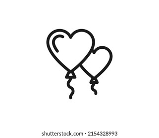 Balloon icon concept. Single premium editable stroke pictogram perfect for logos, mobile apps, online shops and web sites. Vector symbol isolated on white background. 