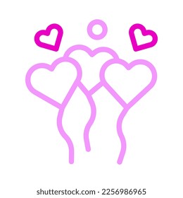 balloon icon duocolor pink style valentine illustration vector element and symbol perfect. Icon sign from modern collection for web.