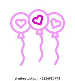 balloon icon duocolor pink style valentine illustration vector element and symbol perfect. Icon sign from modern collection for web.